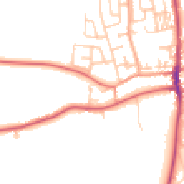 Daytime road noise heatmap for SR6 7JU