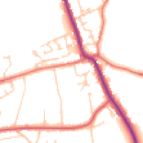 Daytime road noise heatmap for SR6 7NZ