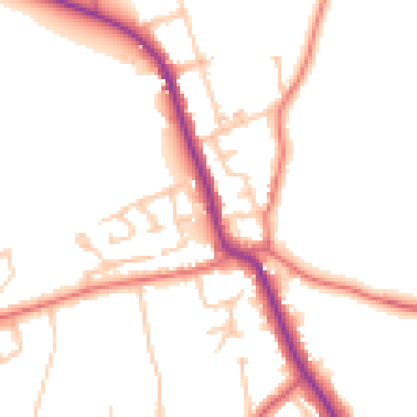 Daytime road noise heatmap for SR6 7PE