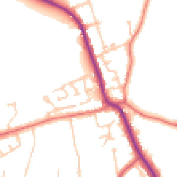 Daytime road noise heatmap for SR6 7PH