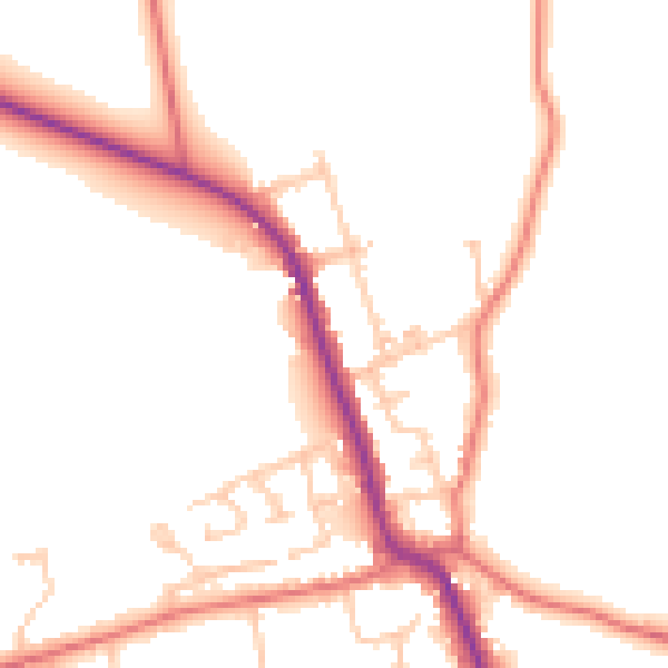 Daytime road noise heatmap for SR6 7QA