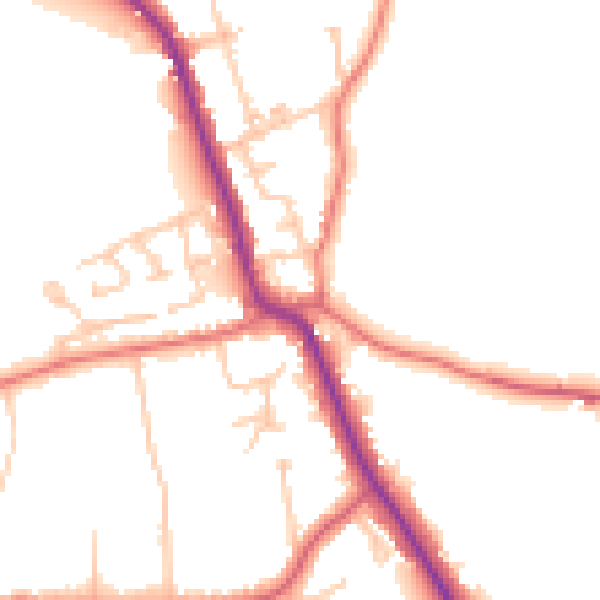 Daytime road noise heatmap for SR6 7QE