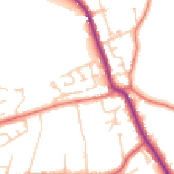 Daytime road noise heatmap for SR6 7QJ