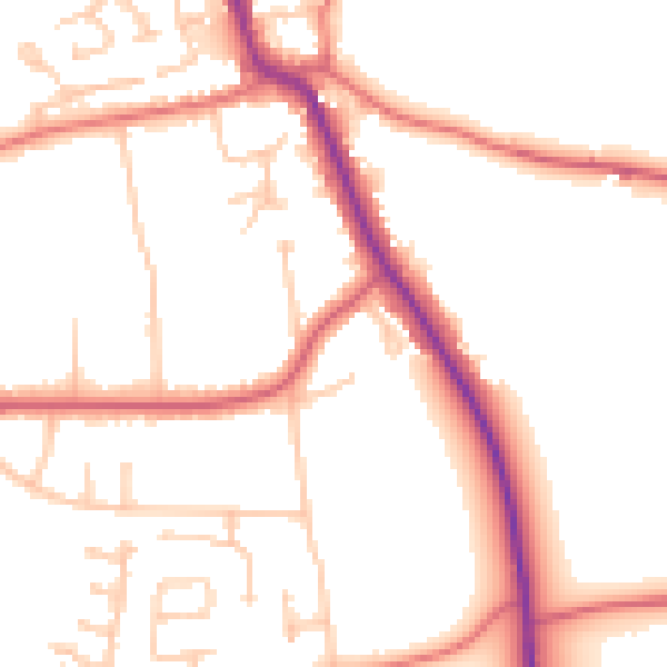 Daytime road noise heatmap for SR6 7QL