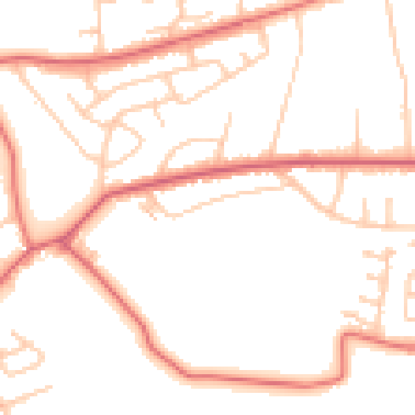 Daytime road noise heatmap for SR6 7QT