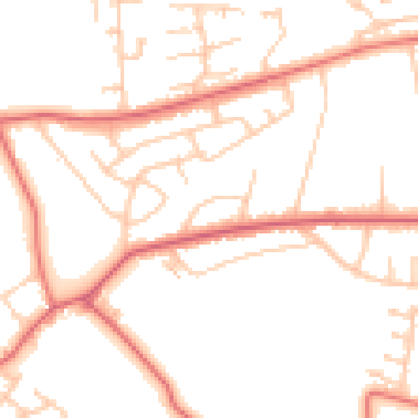 Daytime road noise heatmap for SR6 7QZ
