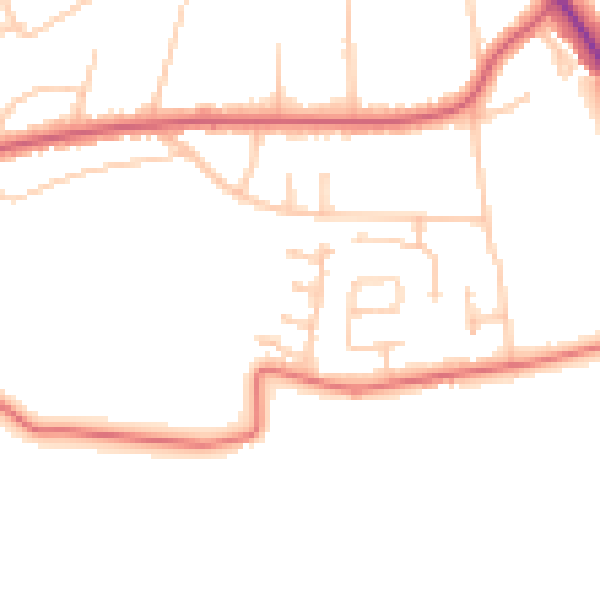 Daytime road noise heatmap for SR6 7RD