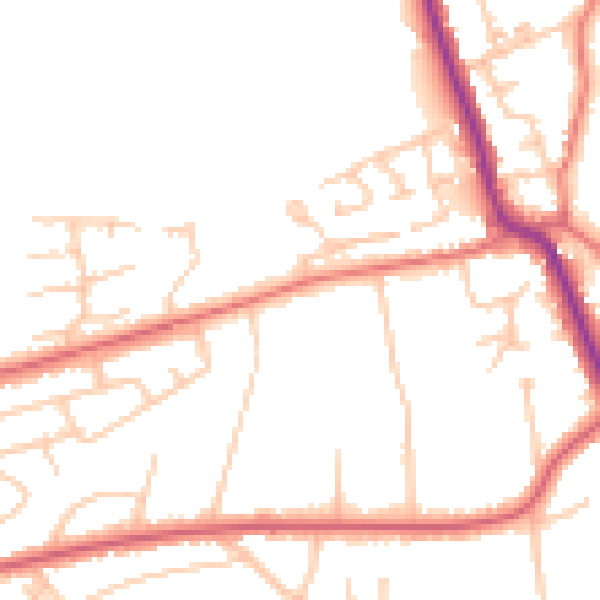 Daytime road noise heatmap for SR6 7RE