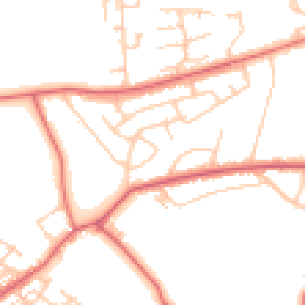 Daytime road noise heatmap for SR6 7TE