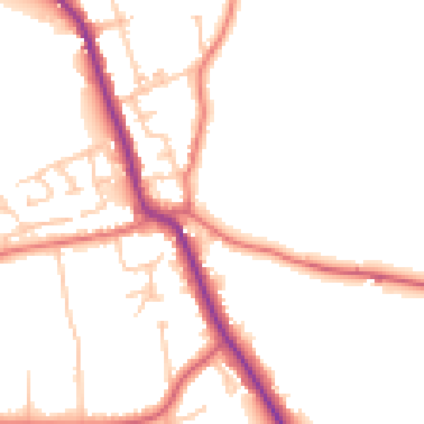 Daytime road noise heatmap for SR6 7UU