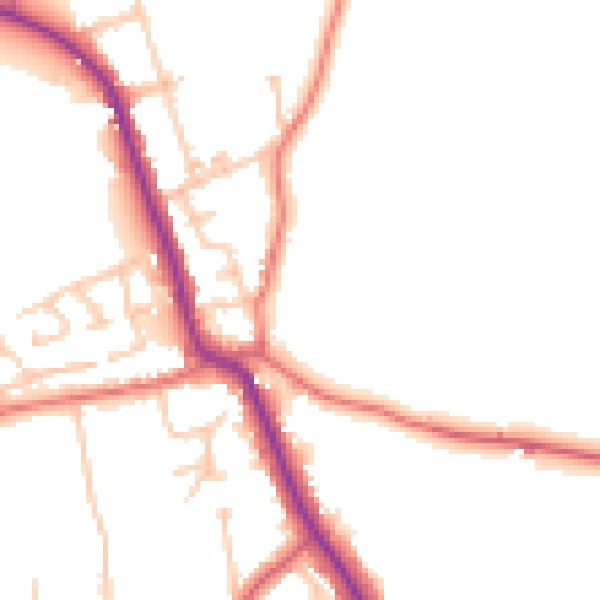 Daytime road noise heatmap for SR6 7XA