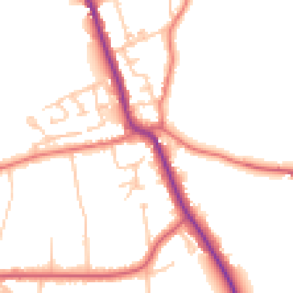 Daytime road noise heatmap for SR6 7XQ