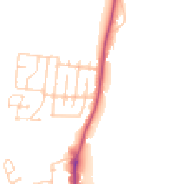 Daytime road noise heatmap for SR6 8BB