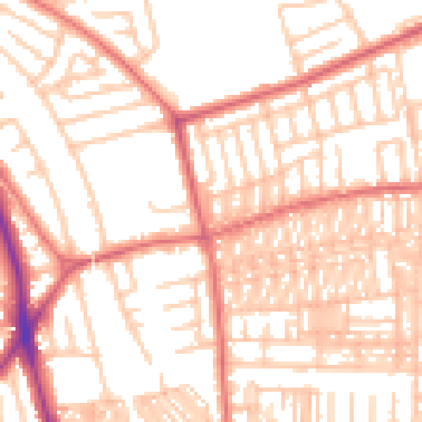Daytime road noise heatmap for SR6 8EG