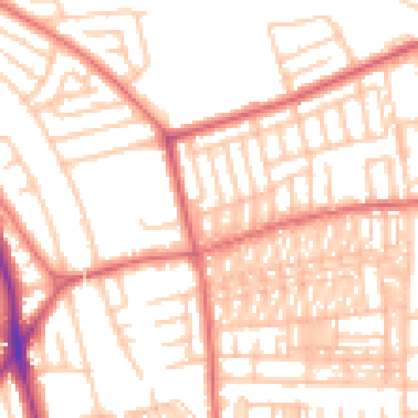 Daytime road noise heatmap for SR6 8EQ