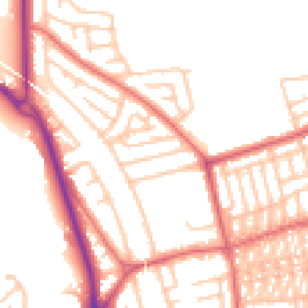 Daytime road noise heatmap for SR6 8NP