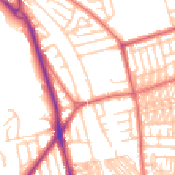Daytime road noise heatmap for SR6 8NQ