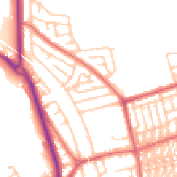 Daytime road noise heatmap for SR6 8NX