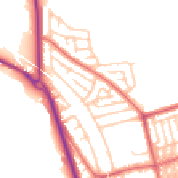 Daytime road noise heatmap for SR6 8PA