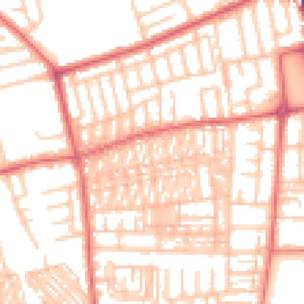 Daytime road noise heatmap for SR6 9BL
