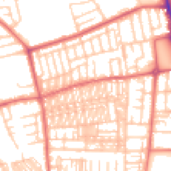 Daytime road noise heatmap for SR6 9BN