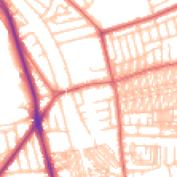 Daytime road noise heatmap for SR6 9DG