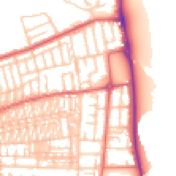 Daytime road noise heatmap for SR6 9DL