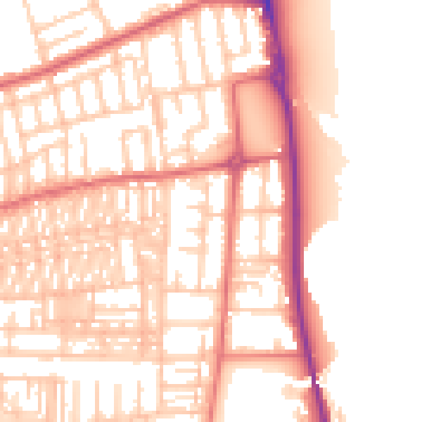 Daytime road noise heatmap for SR6 9DW