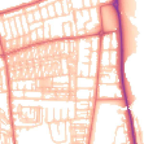 Daytime road noise heatmap for SR6 9HF
