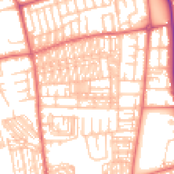 Daytime road noise heatmap for SR6 9HL