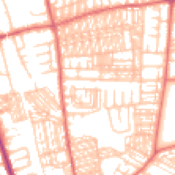 Daytime road noise heatmap for SR6 9JS