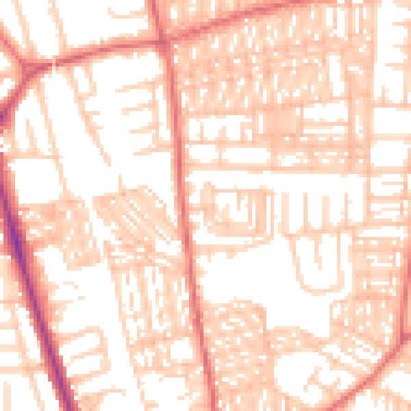 Daytime road noise heatmap for SR6 9JT