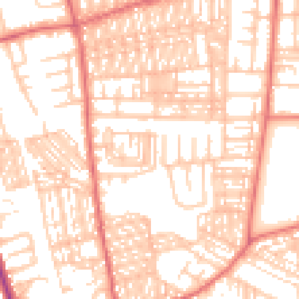 Daytime road noise heatmap for SR6 9JZ