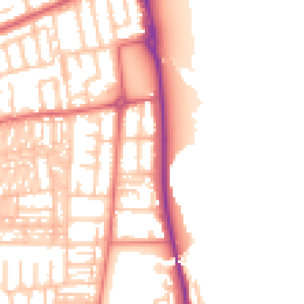 Daytime road noise heatmap for SR6 9NT