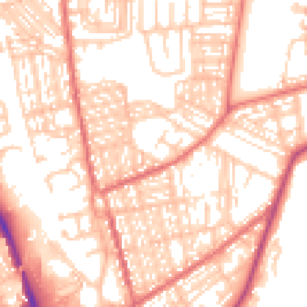 Daytime road noise heatmap for SR6 9QG