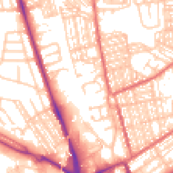 Daytime road noise heatmap for SR6 9SE