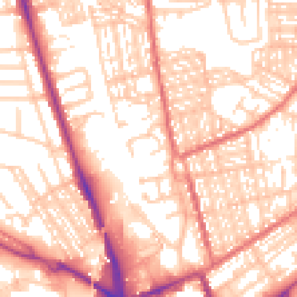 Daytime road noise heatmap for SR6 9SF