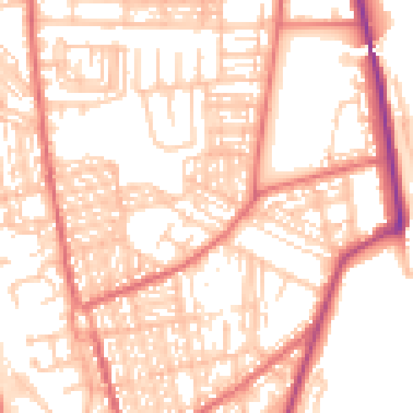 Daytime road noise heatmap for SR6 9SZ