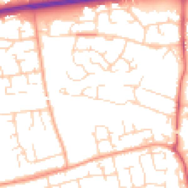 Daytime road noise heatmap for SS14 1PL