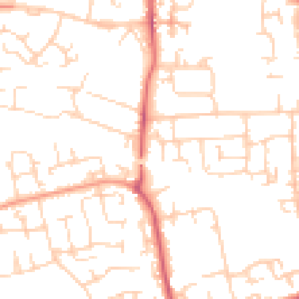 Daytime road noise heatmap for SS14 1SU