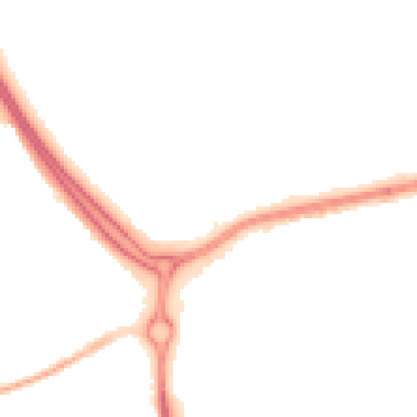 Night-time road noise heatmap for SS14 2FR