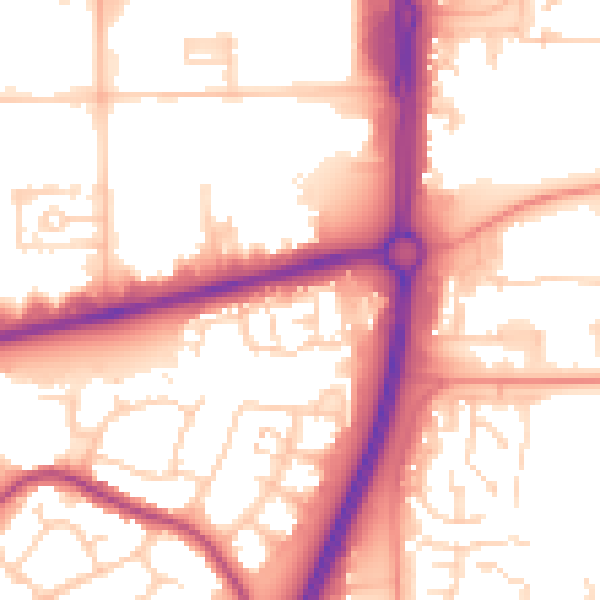 Daytime road noise heatmap for SS14 3JG