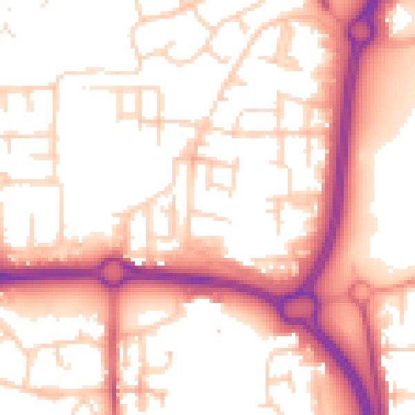 Daytime road noise heatmap for SS14 3RH