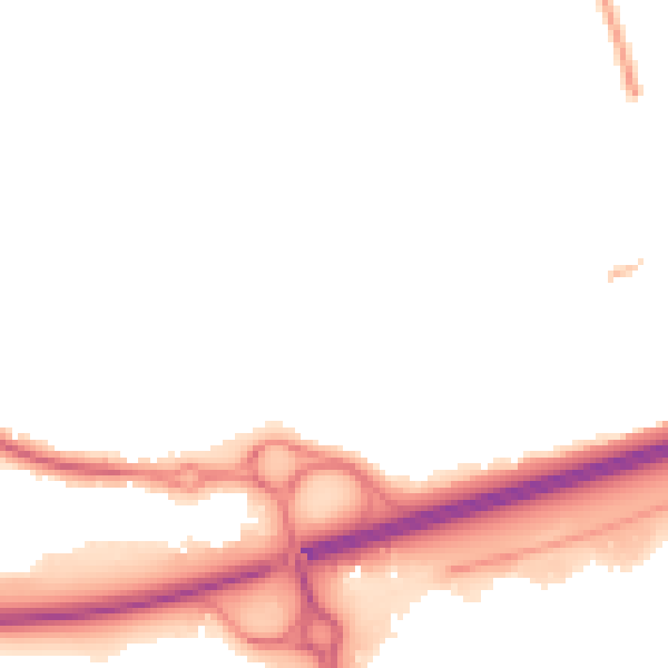 Night-time road noise heatmap for SS15 4AX