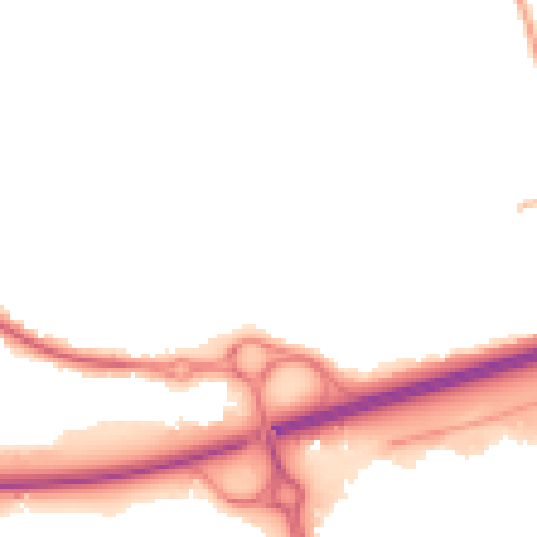 Night-time road noise heatmap for SS15 4BA