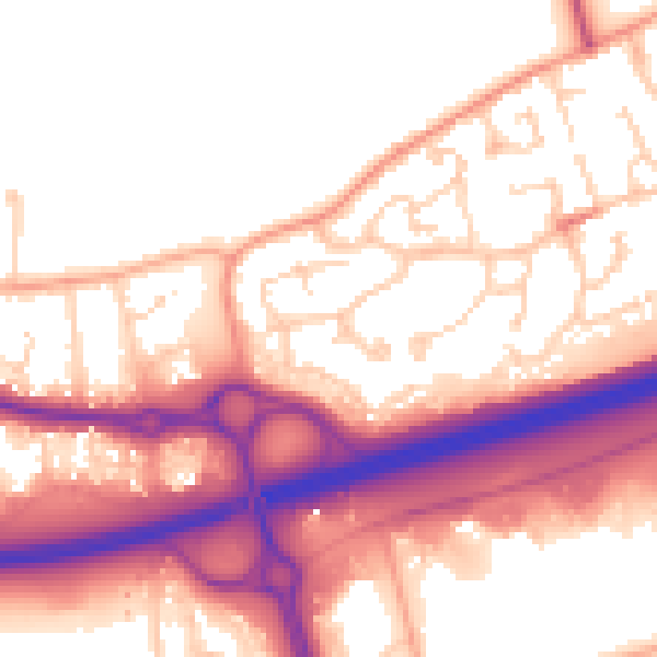 Daytime road noise heatmap for SS15 4BD