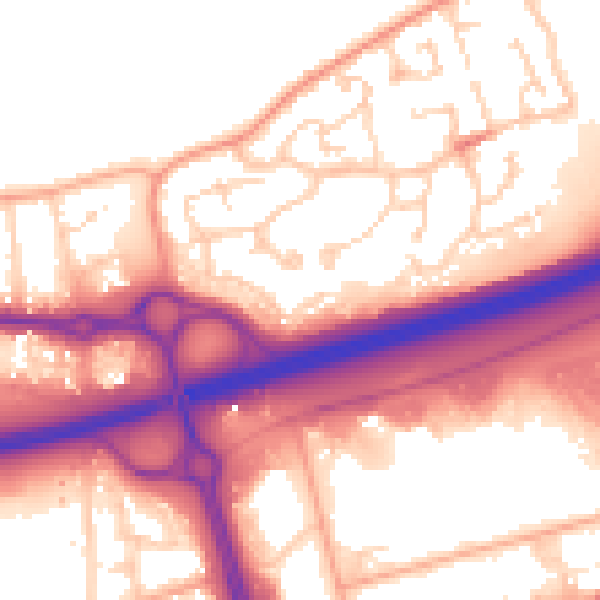 Daytime road noise heatmap for SS15 4BJ