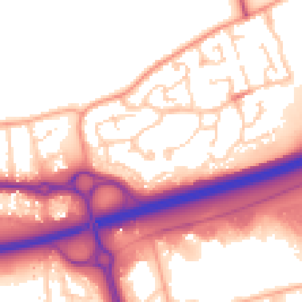 Daytime road noise heatmap for SS15 4DG