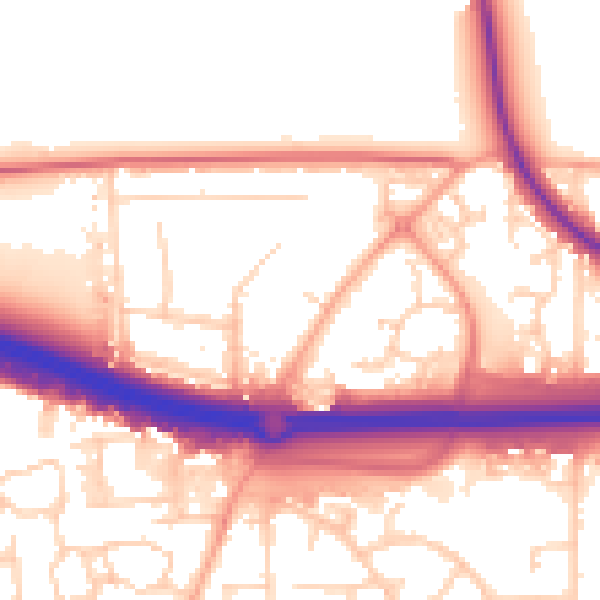 Daytime road noise heatmap for SS15 4DJ