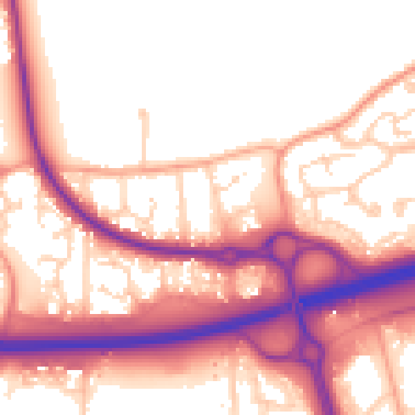 Daytime road noise heatmap for SS15 4EH